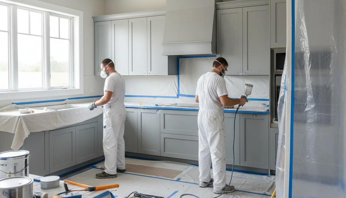 Cabinet painting service in Chicago, IL by Chicago Paint Pros for durable kitchen finishes