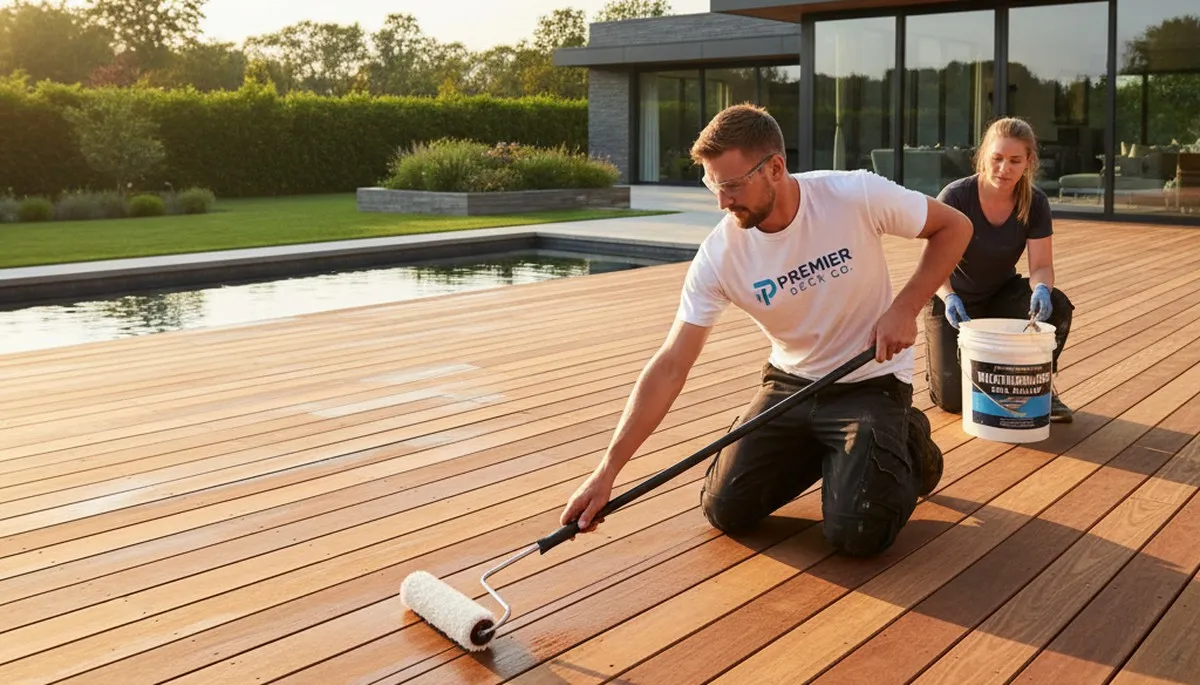 Chicago Paint Pros applying deck sealing in Chicago, IL to protect wood from weather damage