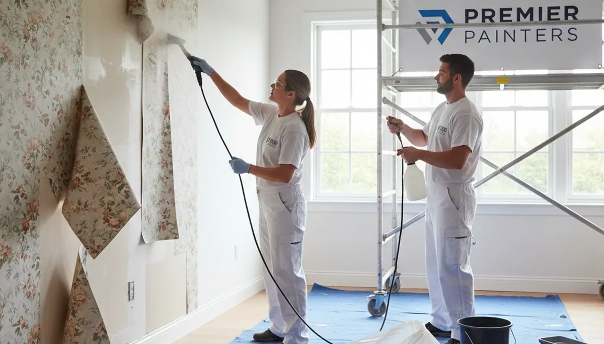 Wallpaper removal service in Chicago, IL by Chicago Paint Pros for clean wall prep
